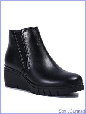 Women's Ankle Boots PU Leather Wedge Heel Zip-Up Booties